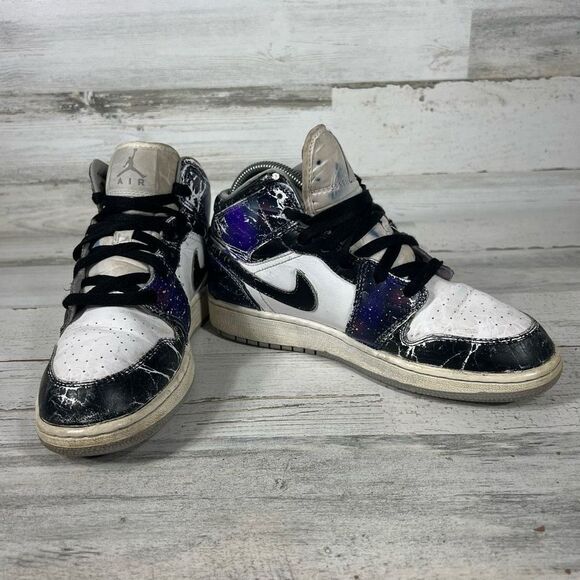 Nike Kids Air Jordan 1 High‎ OG Tie Dye PS Cu0449 100 Sneaker Black & White Size - Picture 6 of 8